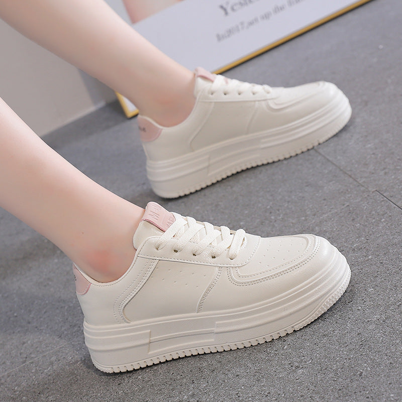 Damen Plateau Sneaker Komfortabel Weiß - Norvielle