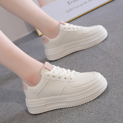 Damen Plateau Sneaker Komfortabel Weiß - Norvielle