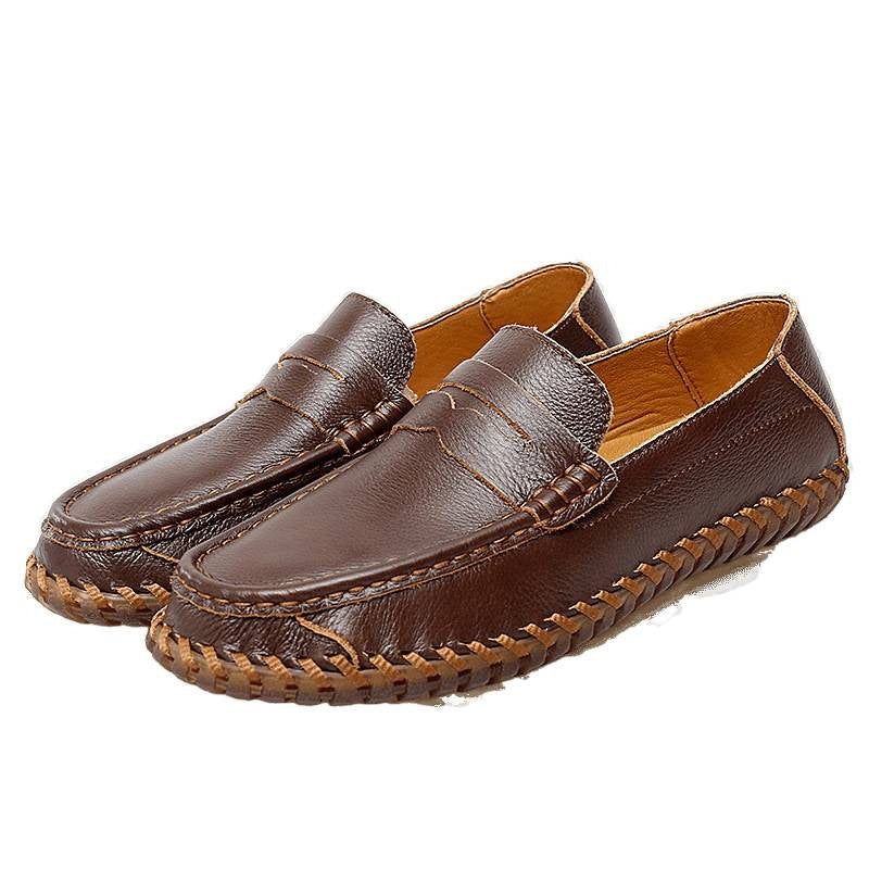 Damen Mokassins Leder Handgenäht Elegantes Design