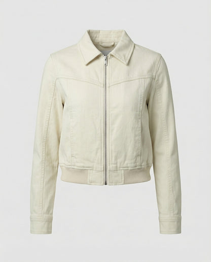 Damen Kurzjacke Retro Reißverschluss
