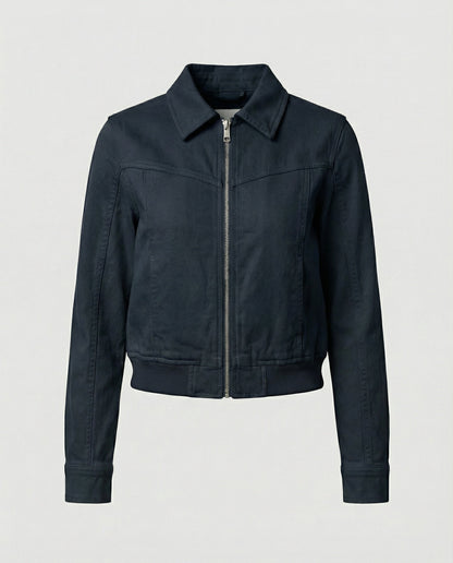 Damen Kurzjacke Retro Reißverschluss