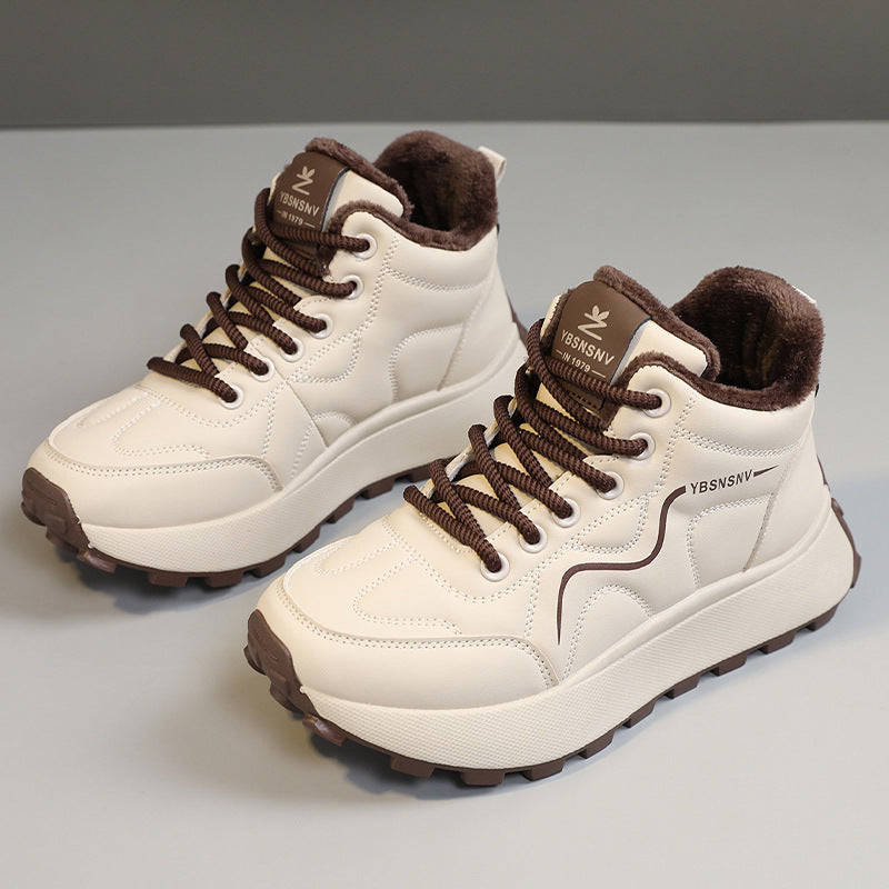 Damen Sneaker Hochgeschnittene Warmfutter Rutschfest