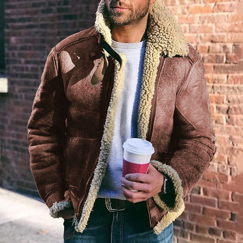 Herren Lederjacke Gefüttert Vintage Bikerjacke