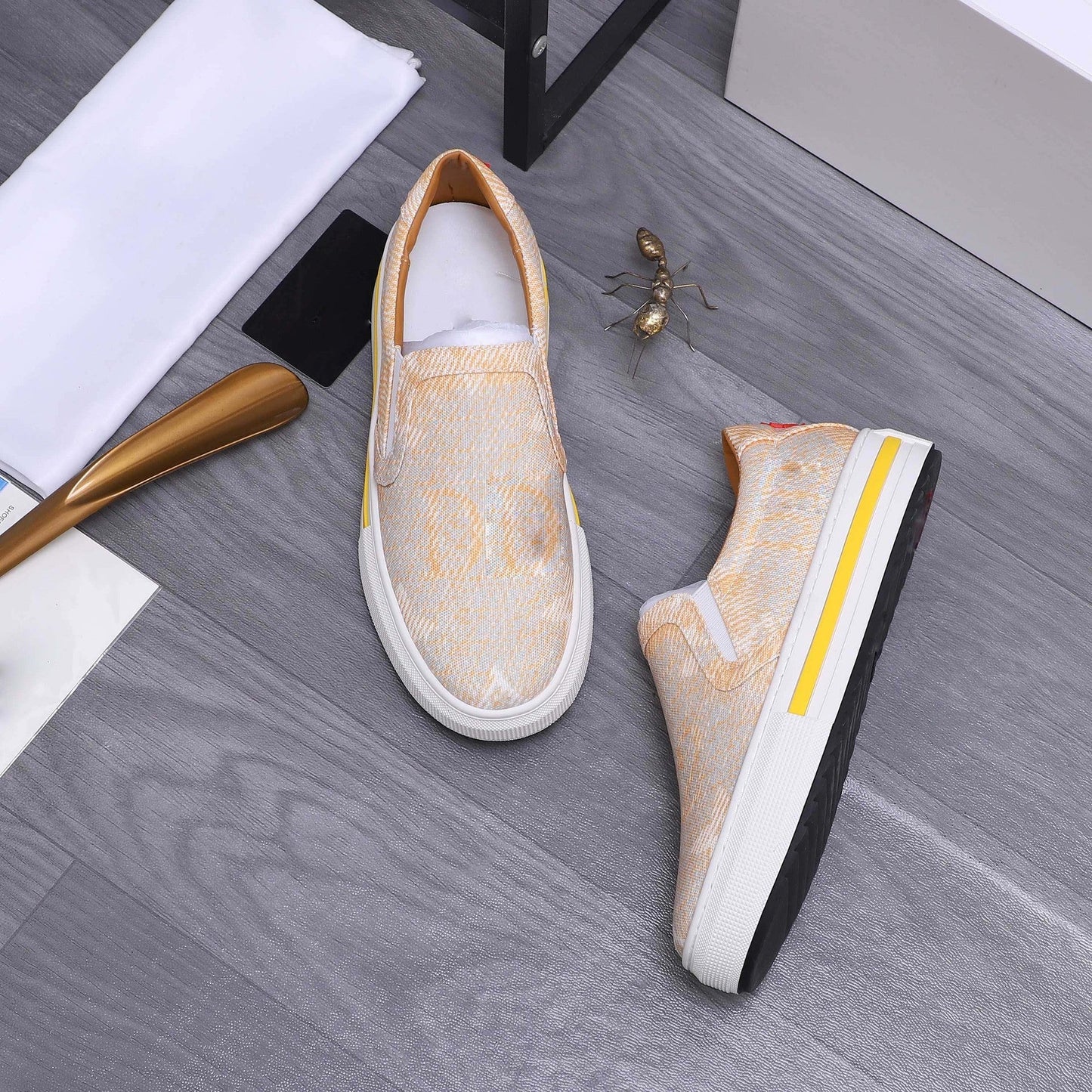 Damen Slip-On Sneaker Elastisch Atmungsaktiv Bequem