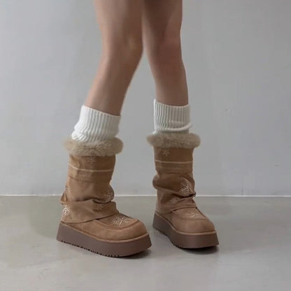 Damen Winterstiefel Warm Flauschig
