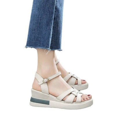 Damen Wedgesandalen Geflochtene Riemen Verstellbar Sommer wird
