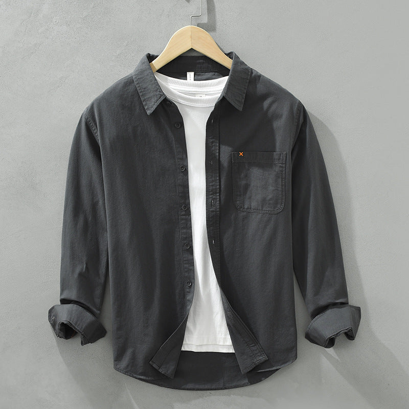 Herren Baumwollhemd Bequem Modern