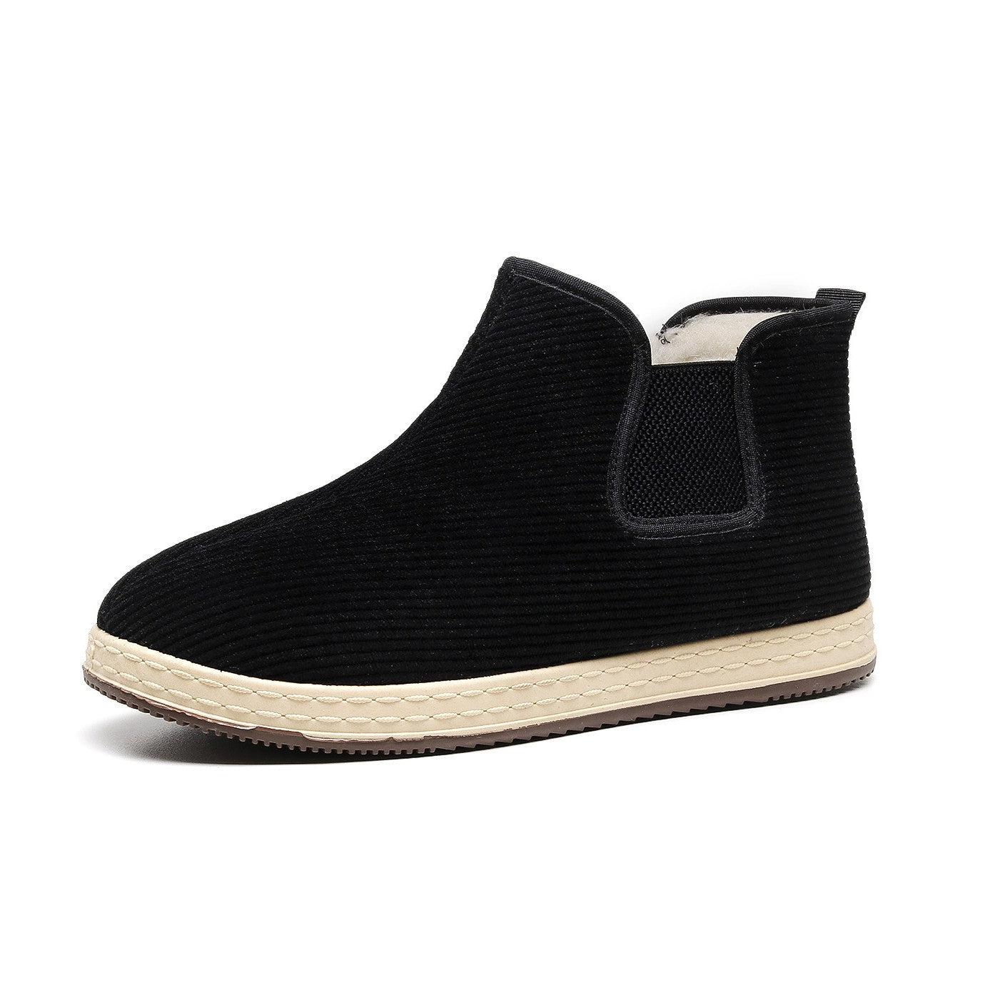 Damen Stiefeletten Warm Elastisches Material Schwarz Winter - Norvielle