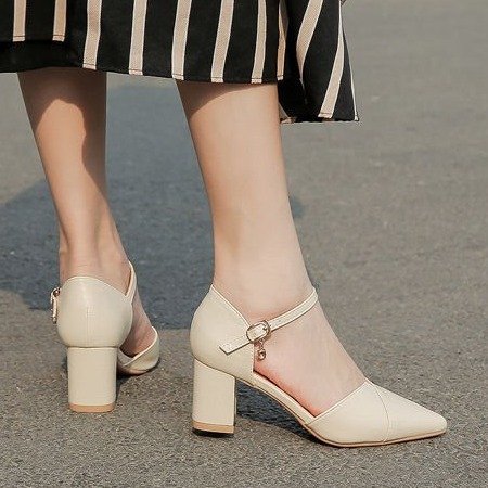 Damen Stilettos Elegante Schnalle Blockabsatz