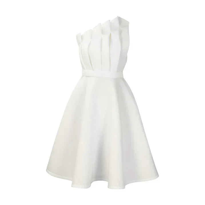 Damen One-Shoulder-Kleid Elegantes Abendkleid Schwarz - Norvielle