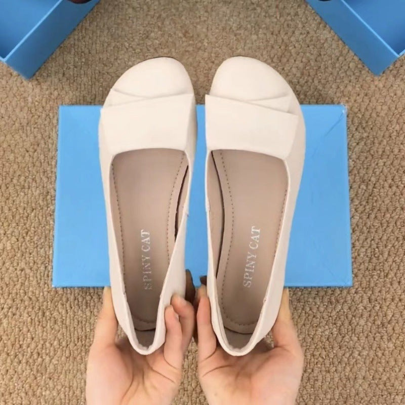 Damen Ballerinas Komfortabel Flach mit Eleganter Schleife