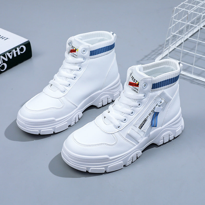 Damen Hoch Sneaker Atmungsaktives Material Reißverschluss