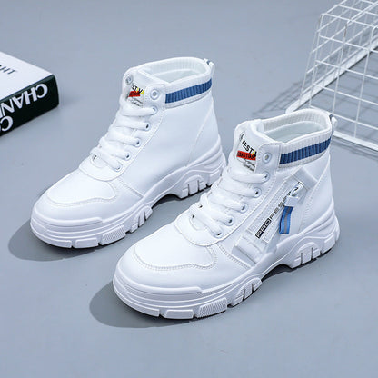Damen Hoch Sneaker Atmungsaktives Material Reißverschluss
