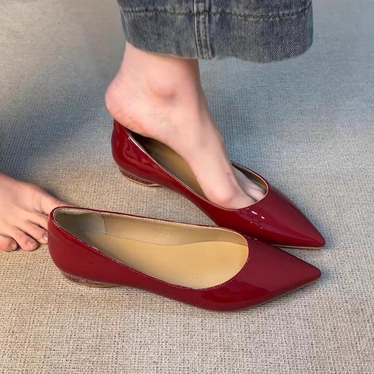 Damen Ballerinas Spitze Elegant Glanzschuhe - Norvielle