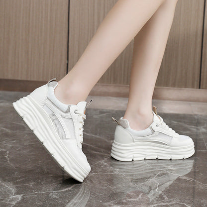 Damen Sneaker Chunky Plateau Atmungsaktives Material