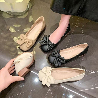 Damen Ballerinas Elegante Schleifen Schnürsenkel Schuhe