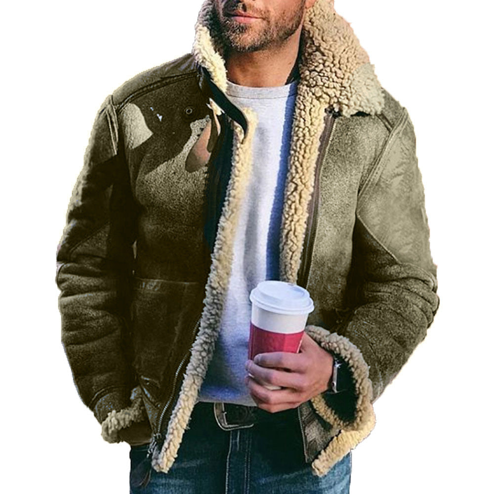 Herren Lederjacke Gefüttert Vintage Bikerjacke Schwarz - Norvielle