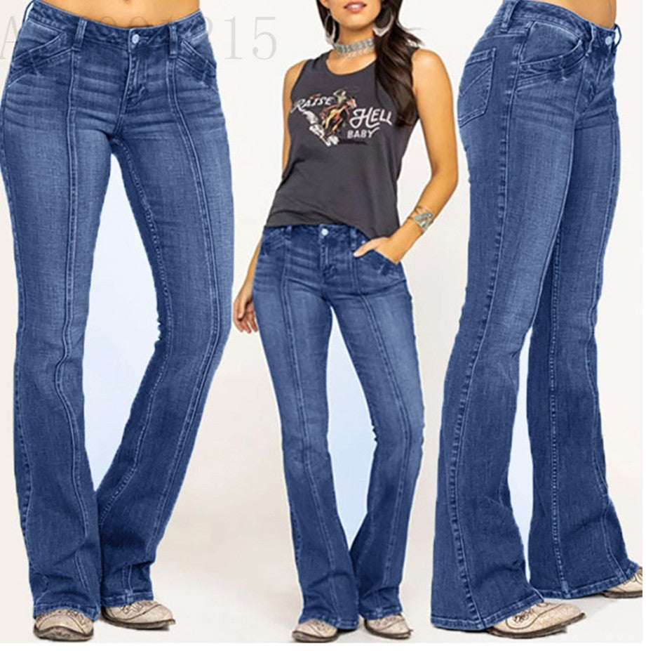 Damen Jeans Bootcut Stretch Elegant