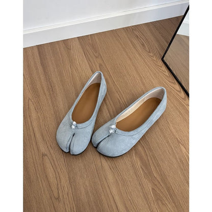 Damen Ballerinas Schnürenlos Bequem Modern