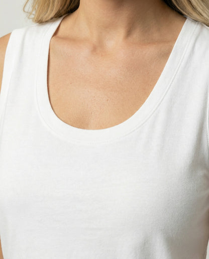 Damen Sommer Tanktop Rundhals Baumwolle
