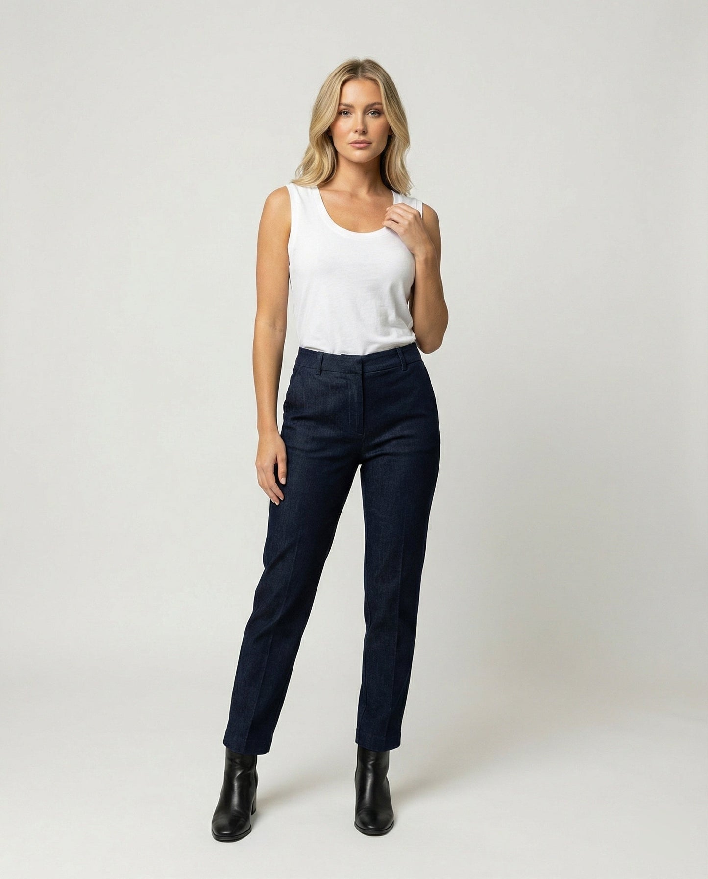 Damen Sommer Tanktop Rundhals Baumwolle