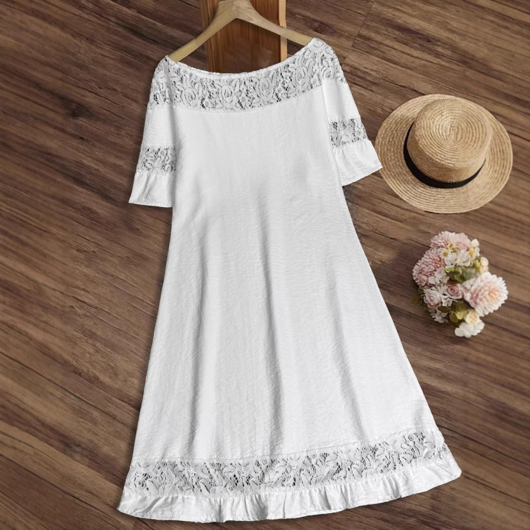 Damen Sommerkleid Leichtes Spitzenkleid Modern