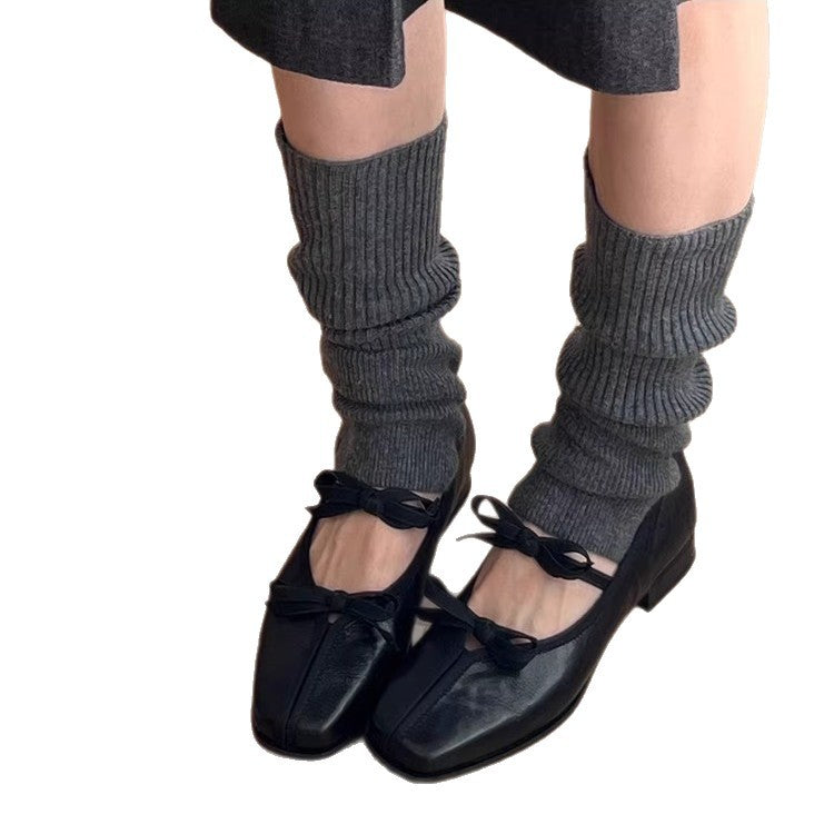 Damen Ballerinas Leder Elegante Schleife