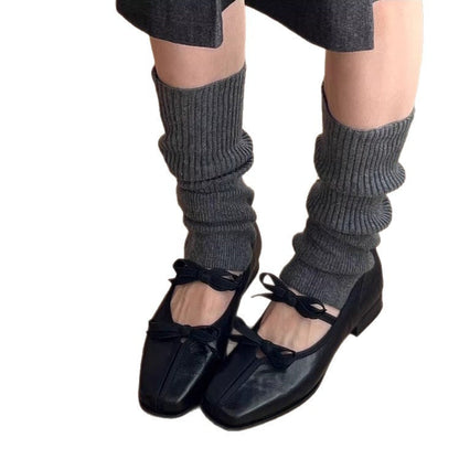 Damen Ballerinas Leder Elegante Schleife