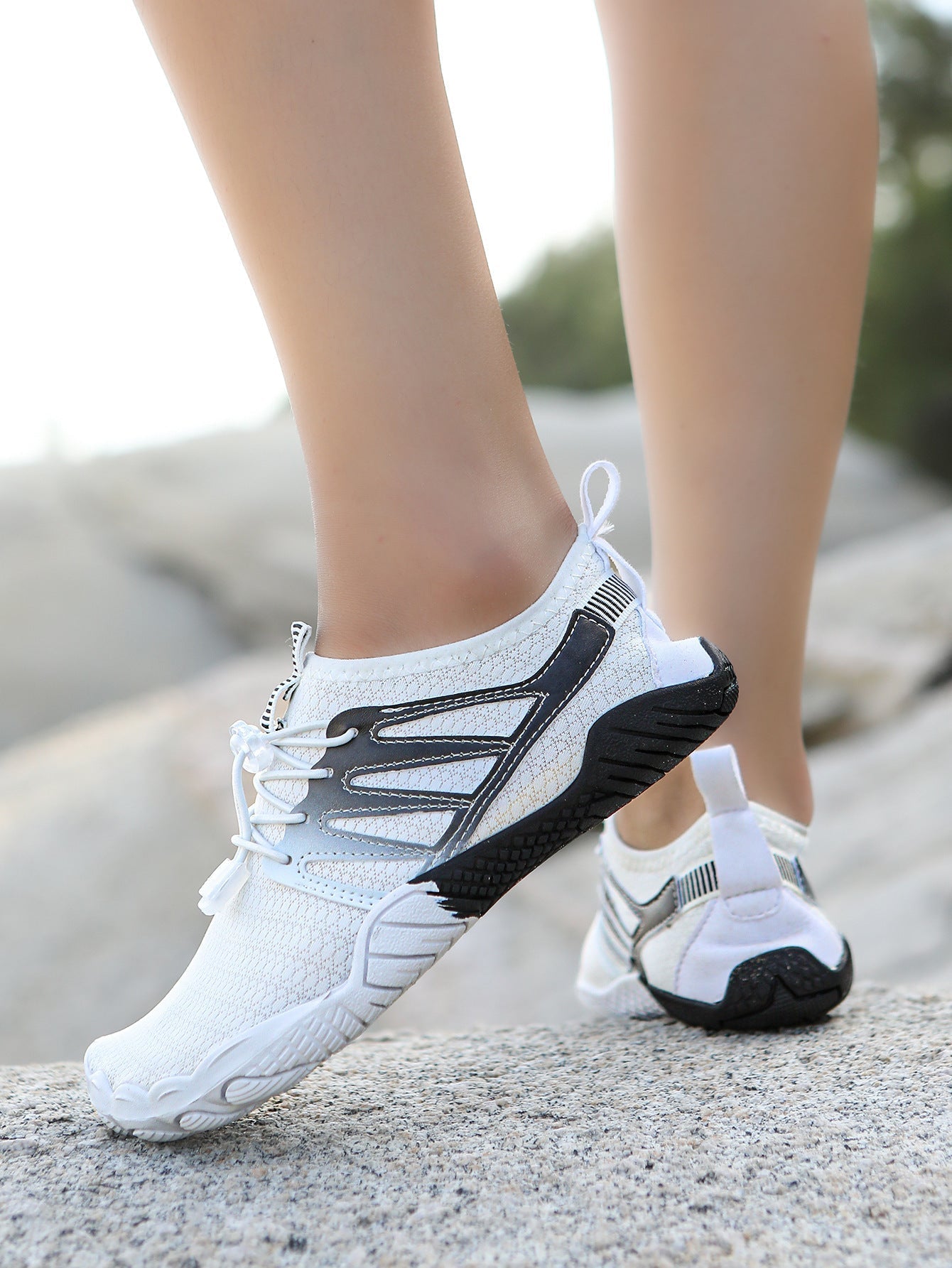 Damen Wasserschuhe Elastisch Rutschfest