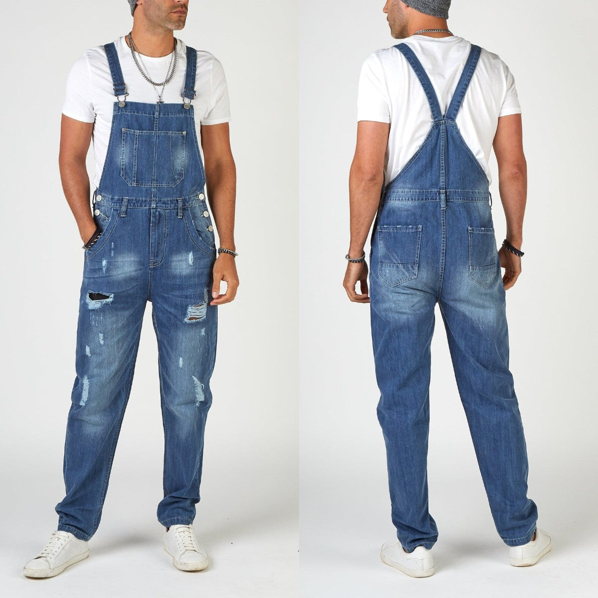 Herren Riss Jeans Used Look Denim Hose