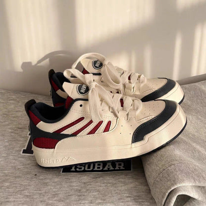 Damen Sneaker Retro Perforiert Komfortschuhe