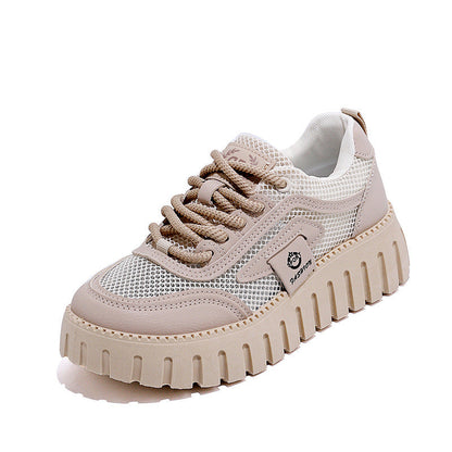 Damen Sneaker Plateau Rutschfest Atmungsaktives Mesh Sportlich