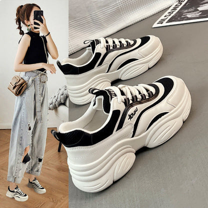 Damen Chunky Sneaker Atmungsaktives Mesh Komfortabel Schwarz - Norvielle