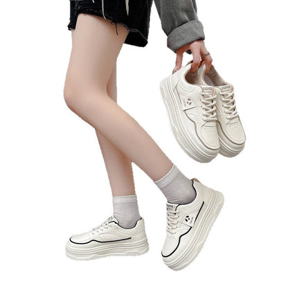 Damen Sneaker Plateau Leder
