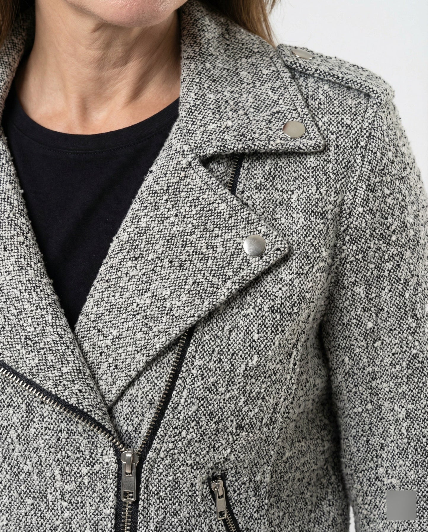 Damen Lederjacke Bikerstyle Tiermuster Slim Fit