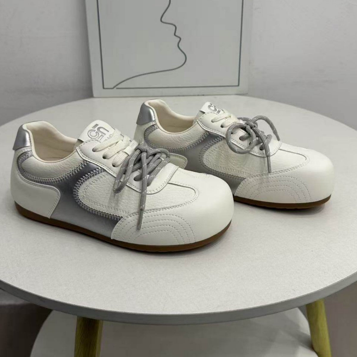 Damen Sneakers Sportlich Leder Rutschfest