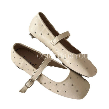 Damen Ballerinas Glitzerriemen Modische Schnalle