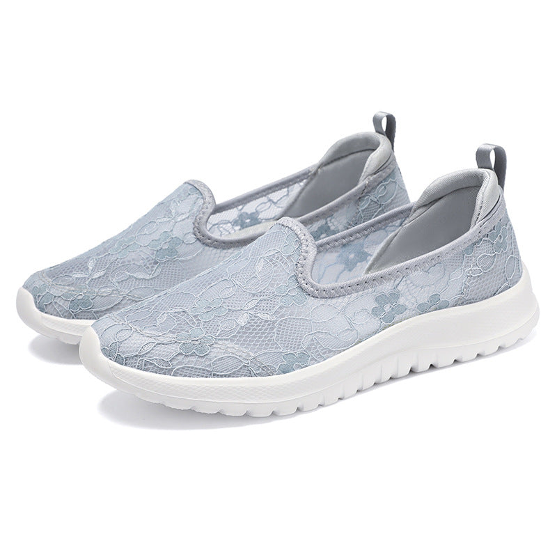 Damen Sneaker Slip-On Weich Spitze Dämpfung