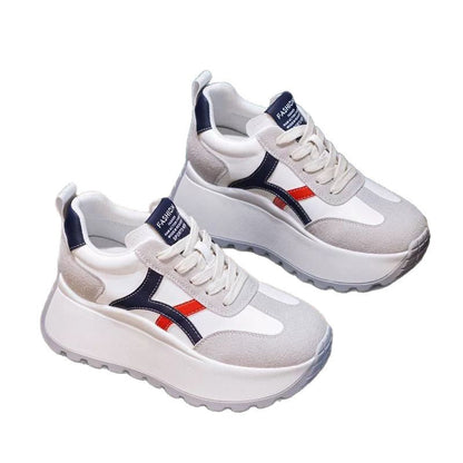 Damen Plateau Sneaker Sportlich Rutschfest Bequem