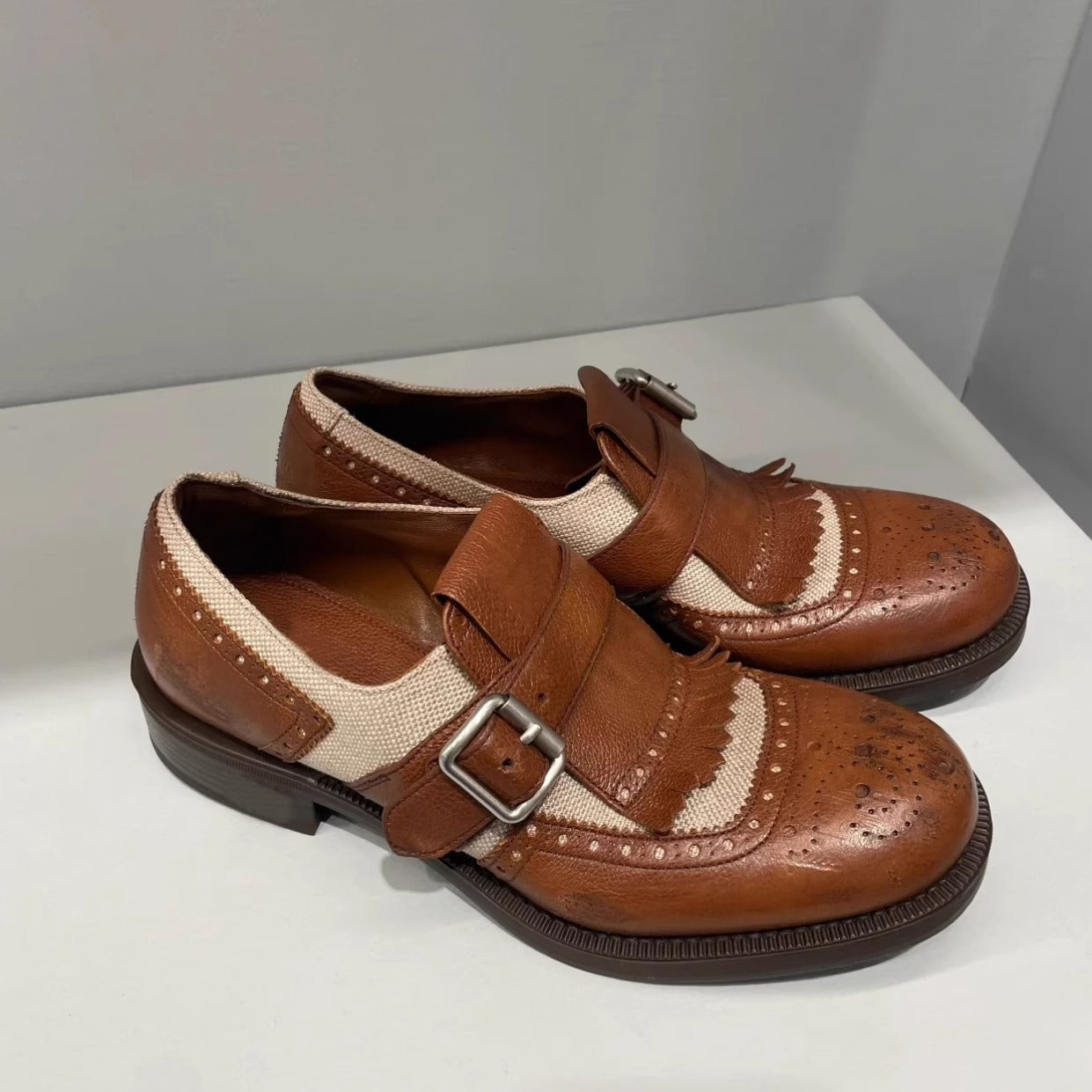 Damen Schnürschuhe Elegantes Lochmuster Leder Schwarz - Norvielle