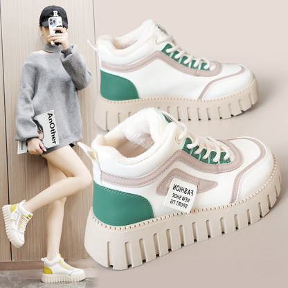 Damen High- Sneaker Sportlich Weiches Innenfutter