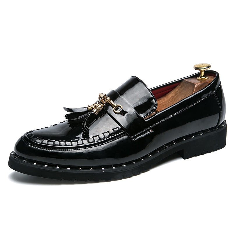 Damen Mokassins Elegante Goldene Nieten