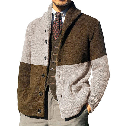 Herren Strickjacke Mit Kragen und Knöpfen Elegantes Design