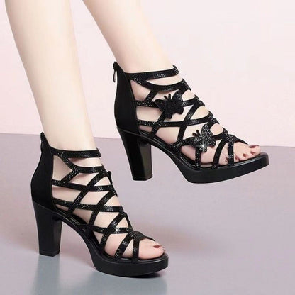 Damen Plateau-Sandaletten Schmetterling-Dekor Elegantes Design