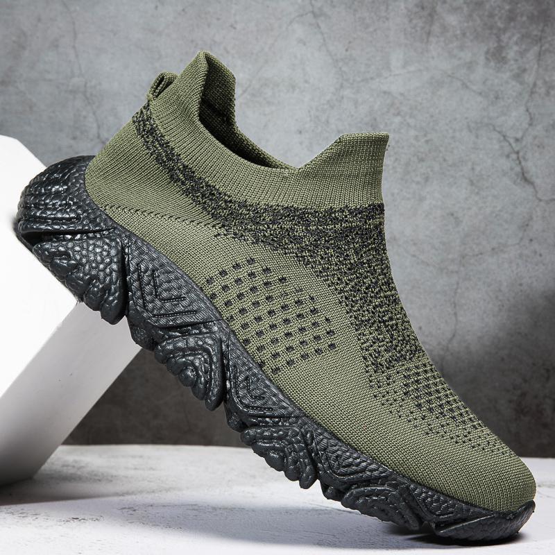 Damen Sneaker Strickoptik Hochkragen Rutschfest