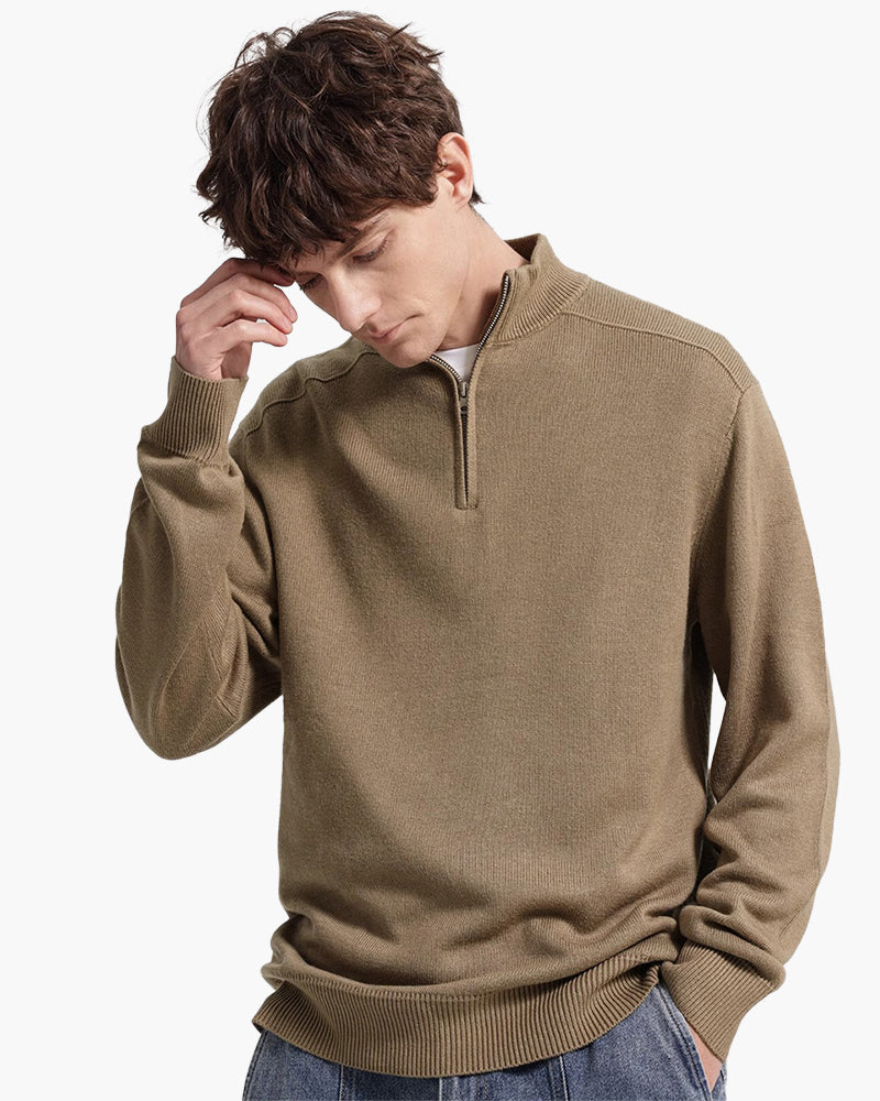 Herren Pullover Merinowolle Warm Stehkragen