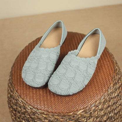 Damen Ballerinas Strickdesign Bequem
