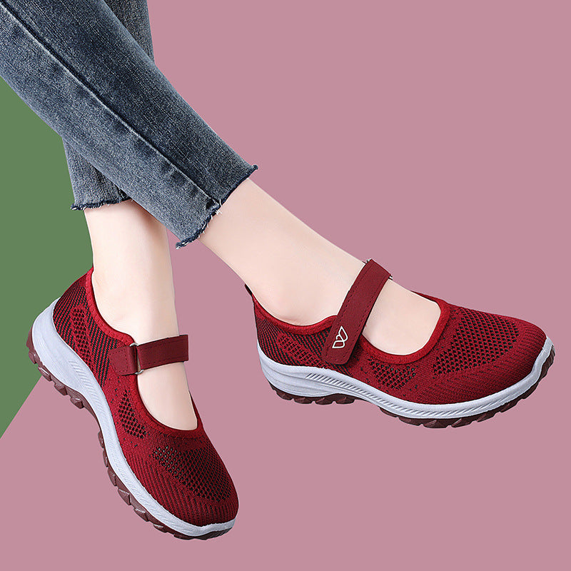 Damen Laufschuhe Atmungsaktives Mesh Komfortabel Klettverschluss