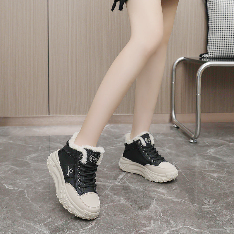 Damen Winter-Sneaker High- Flauschig Rutschfest