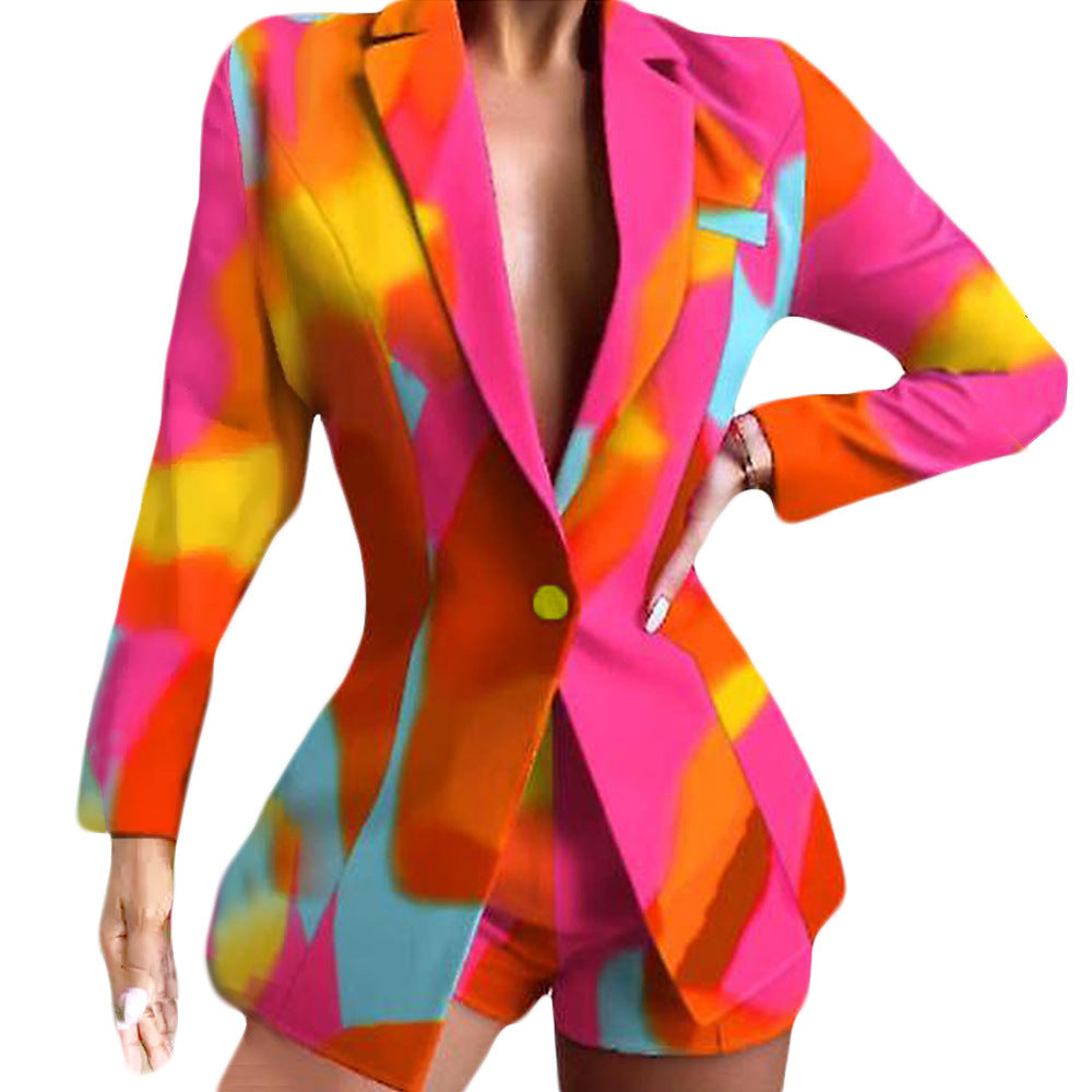 Damen Blazer Kurz Bunt Berliner Stil